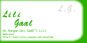 lili gaal business card